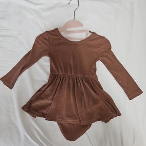 Little Sleepies Ribbed Bodysuit Twirl Dress 12-18 months